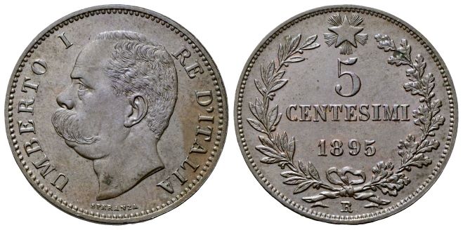 5 Centesimi 1895 Roma.