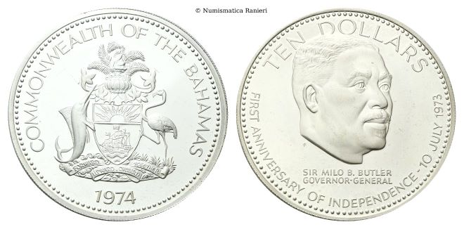 10 Dollari 1974, I anniversaio di Indipendenza.