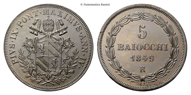 5 Baiocchi 1849 a. IV.