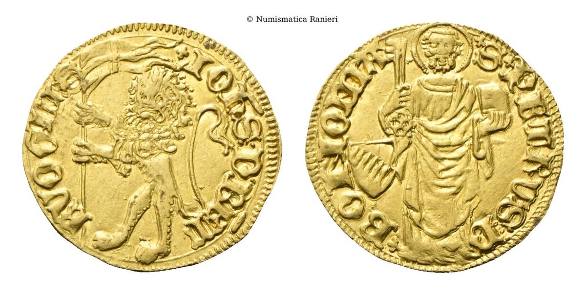 Bolognino d’oro. con stemma Bentivoglio.