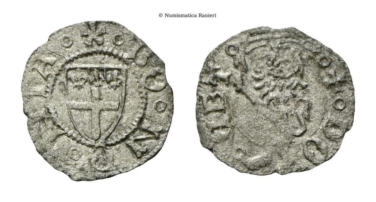 Denaro o Picciolo con Leone, coniato dal 1464 al 1469. 