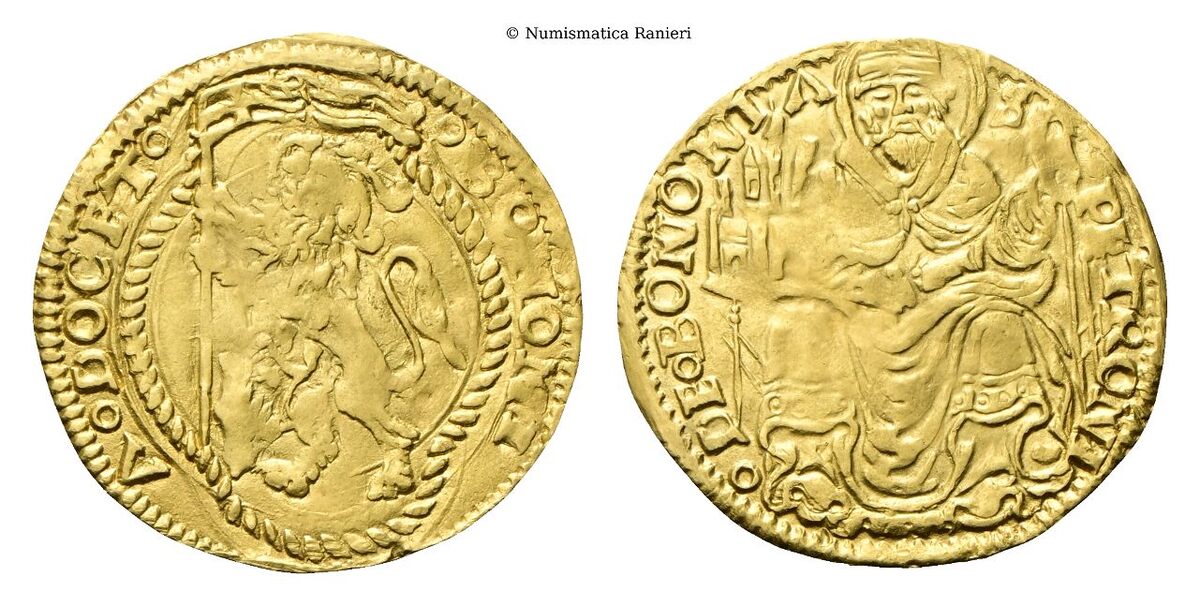 Doppio Bolognino d’oro con stemma Bentivoglio 