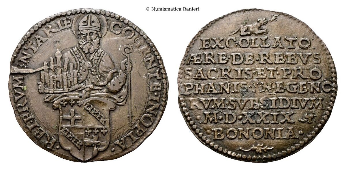 Prova in rame della Lira coniata nel 1729.