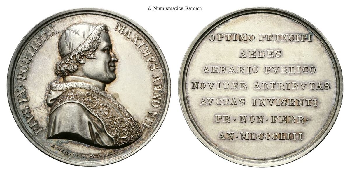 Medaglia 1853 a. VII opus B. Zaccagnini.