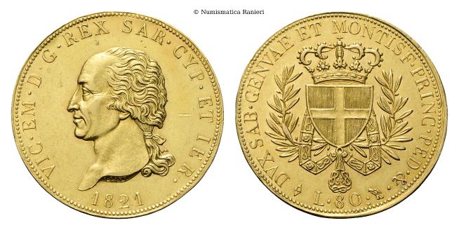 80 Lire 1821 Torino.