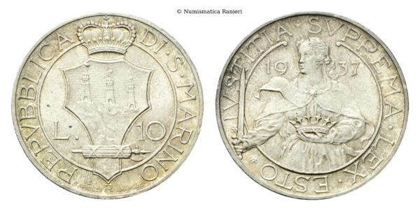 10 Lire 1937.