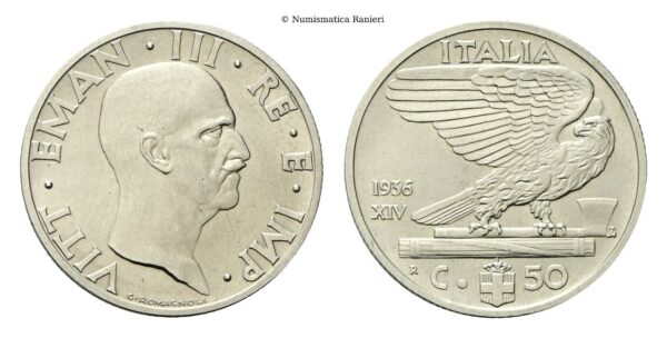 50 Centesimi 1936 a. XIV Roma, Impero.