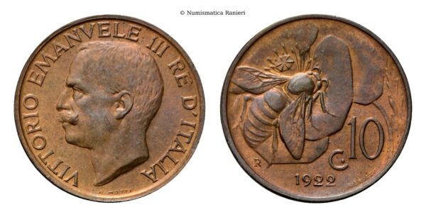 10 Centesimi 1922 Roma, Ape.