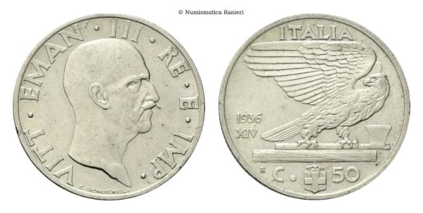 50 Centesimi 1936 a. XIV Roma, Impero.