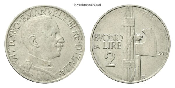 Buono da 2 Lire 1923 Roma, Fascio.