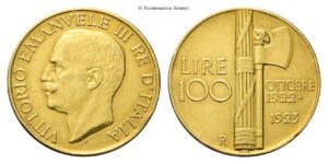 100 lire 1923 Roma, “Fascione”.