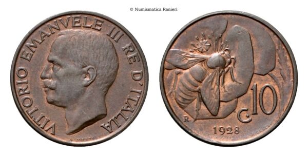 10 Centesimi 1928 Roma, Ape.