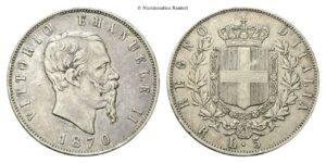 5 Lire 1870 Roma.
