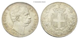 5 Lire 1879 Roma, II° Tipo.