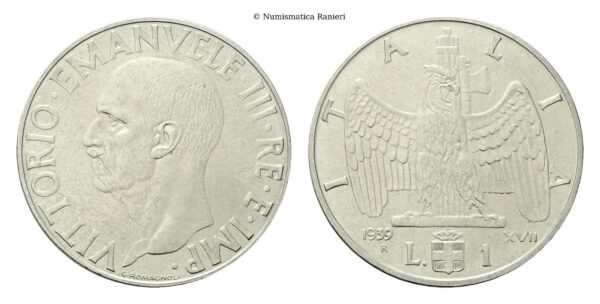Lira 1939 a. XVIII Impero, magnetica.