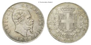 5 Lire 1877 Roma.