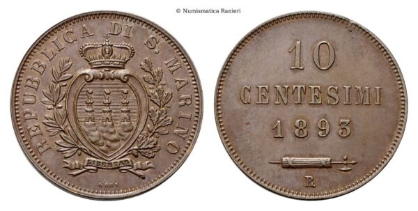 10 Centesimi 1893.