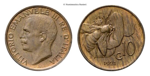 10 Centesimi 1921 Roma, Ape.