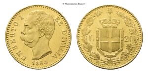 20 Lire 1884 Roma.