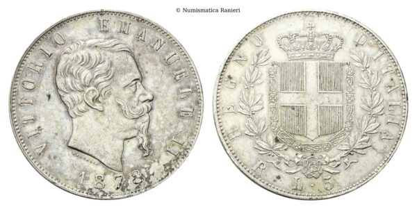 5 Lire 1878 Roma.