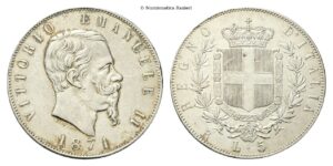 5 Lire 1871 Roma.