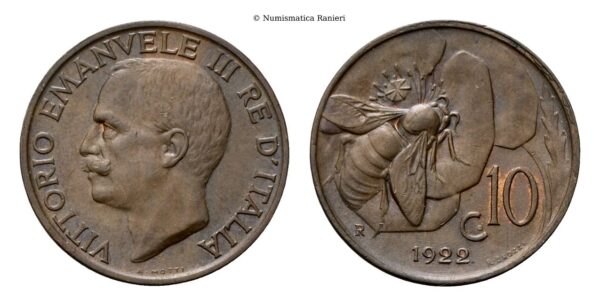 10 Centesimi 1922 Roma, Ape.