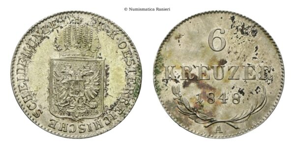 AUSTRIA - 6 kreuzer 1848, A.