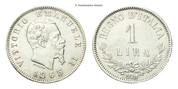 Lira 1863 Milano, II° Tipo.