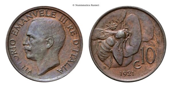 10 Centesimi 1921 Roma, Ape.