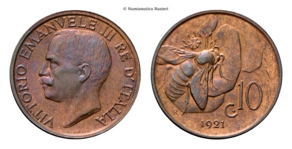 10 Centesimi 1921 Roma, Ape.