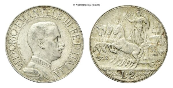 2 Lire 1912 Roma, Quadriga veloce.