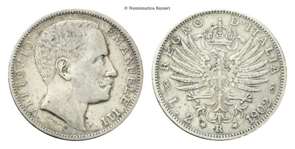 2 Lire 1902 Roma, Aquila Sabauda.
