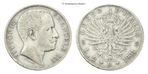2 Lire 1901 Roma, Aquila Sabauda.