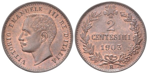 2 Centesimi 1903 Roma, Valore.