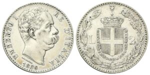 2 Lire 1886 Roma, I° Tipo.