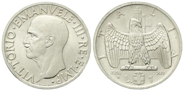 Lira 1936 a. XIV Roma, Impero.