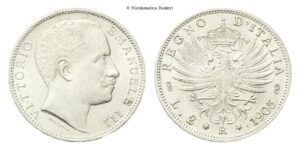 2 Lire 1905 Roma, Aquila Sabauda.