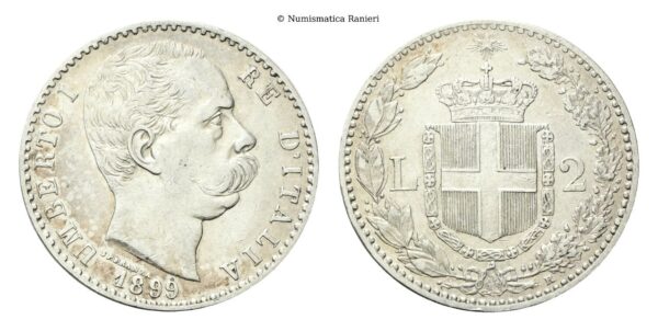 2 Lire 1899 Roma, II° Tipo.