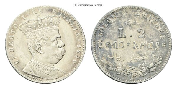 2 Lire 1890 Roma.