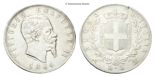 5 Lire 1864 Napoli.