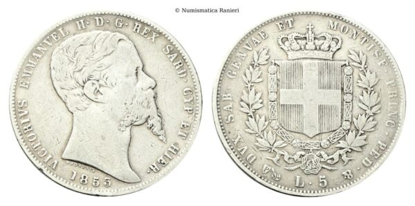 5 Lire 1853 Genova.