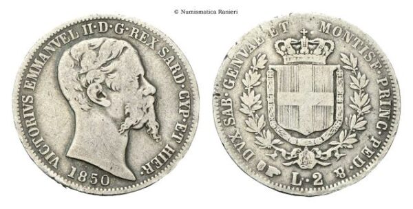 2 Lire 1850 Torino.
