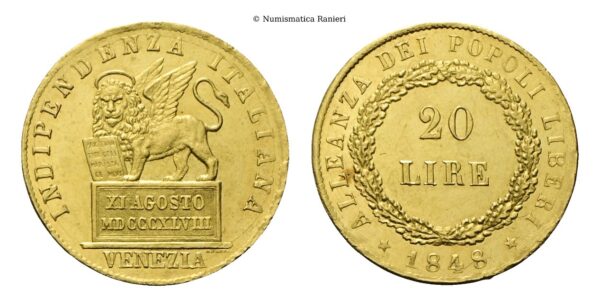 Venezia - 20 Lire 1848.