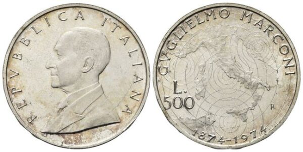500 Lire 1974, Guglielmo Marconi.