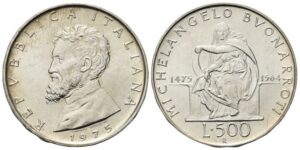 500 Lire 1975, Michelangelo Buonarroti.