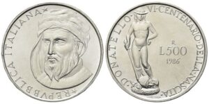 500 Lire 1986, Donatello.