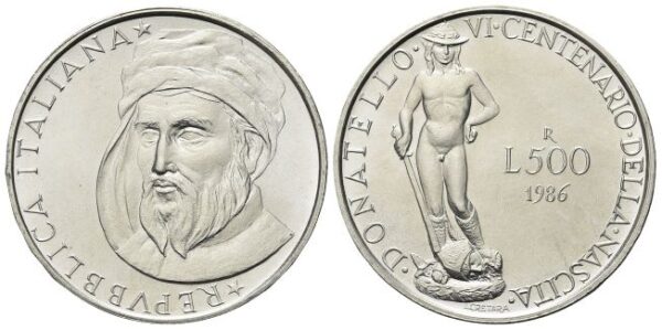 500 Lire 1986, Donatello.