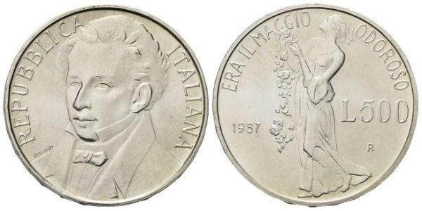 500 Lire 1987, Giacomo Leopardi.
