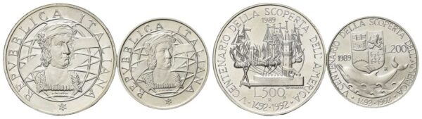 Dittico 500 e 200 Lire 1989, Scoperta dell’America.