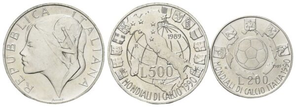 Dittico 500 e 200 Lire 1989, Mondiali di Calcio.